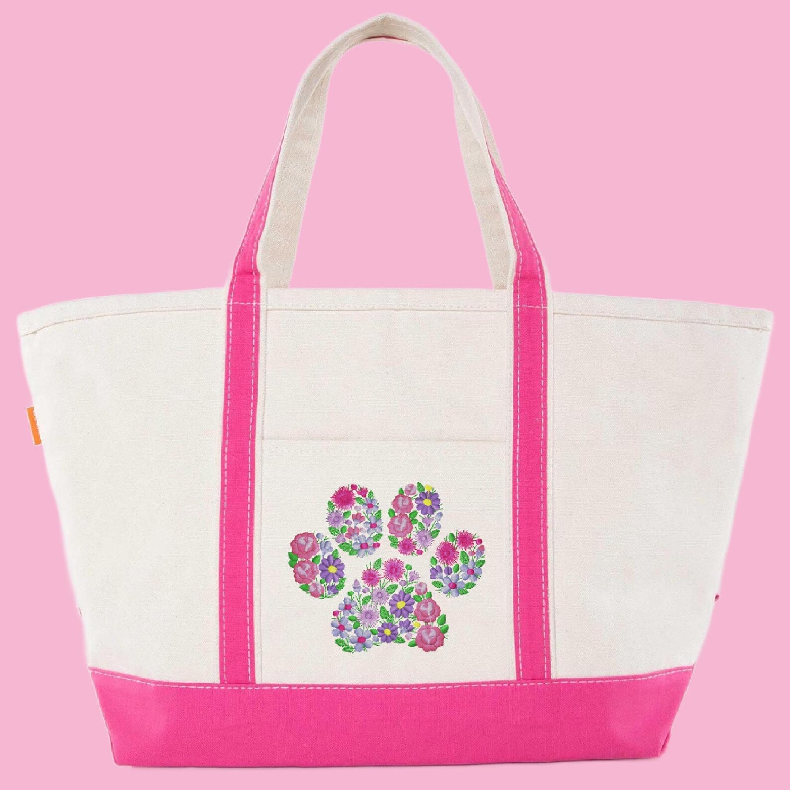Paw Print Floral Design Extra Large Pet Bag