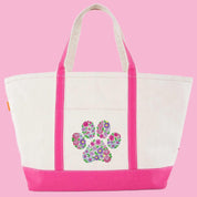 Paw Print Floral Design Extra Large Pet Bag