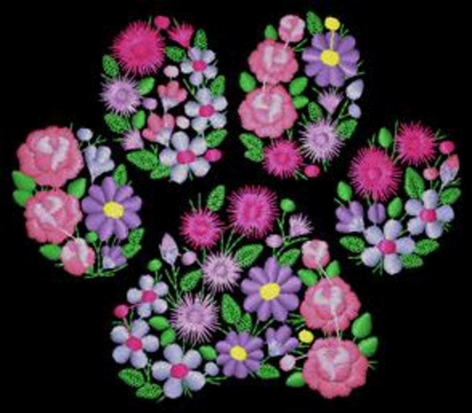 Paw Print Floral Design Extra Large Pet Bag