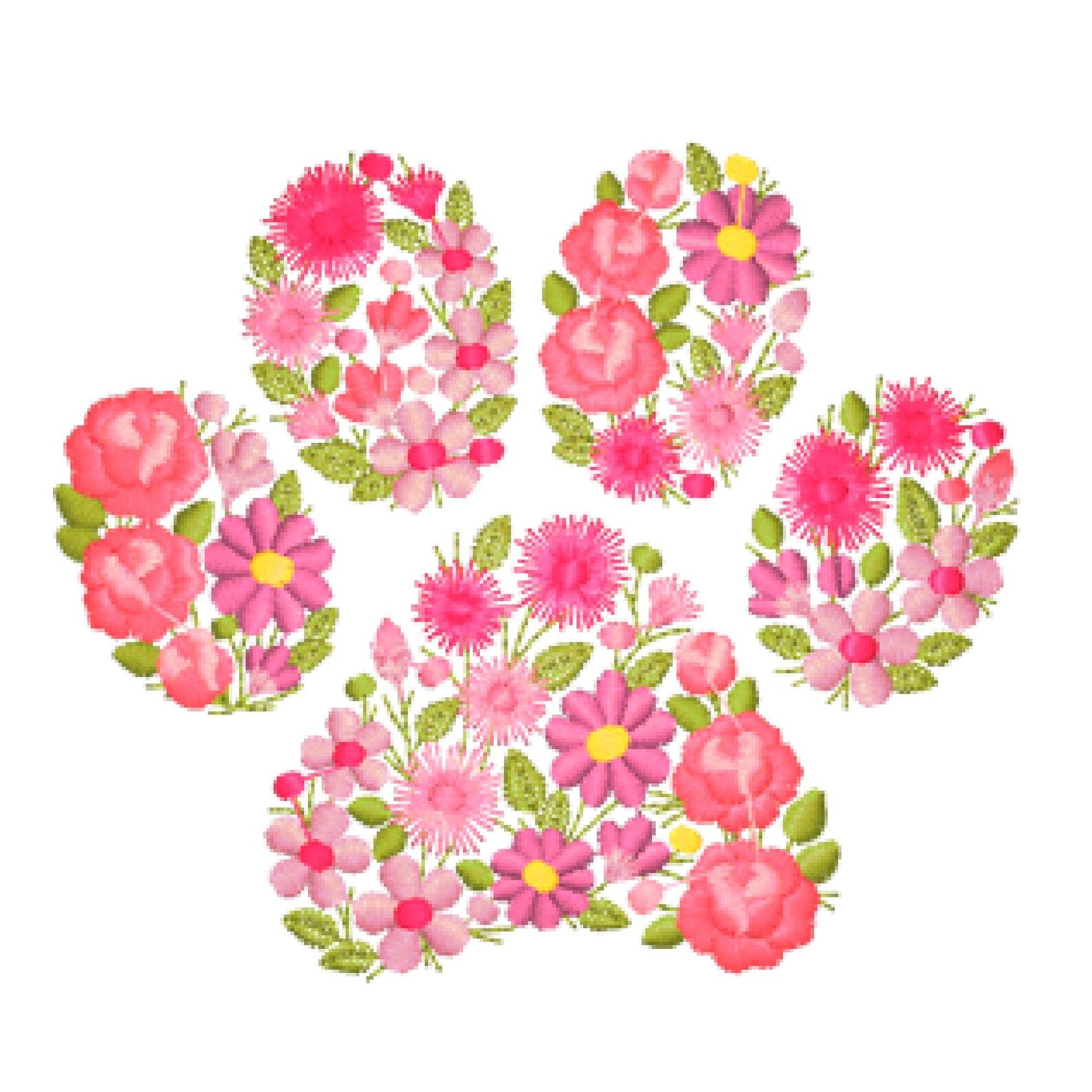 Paw Print Floral Design Extra Large Pet Bag