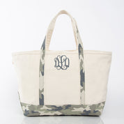 Monogrammed Camo Tote Bag