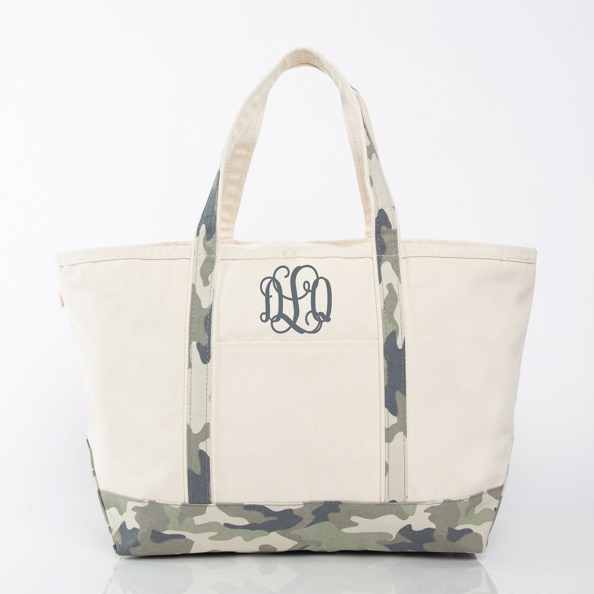 Monogrammed Camo Tote Bag