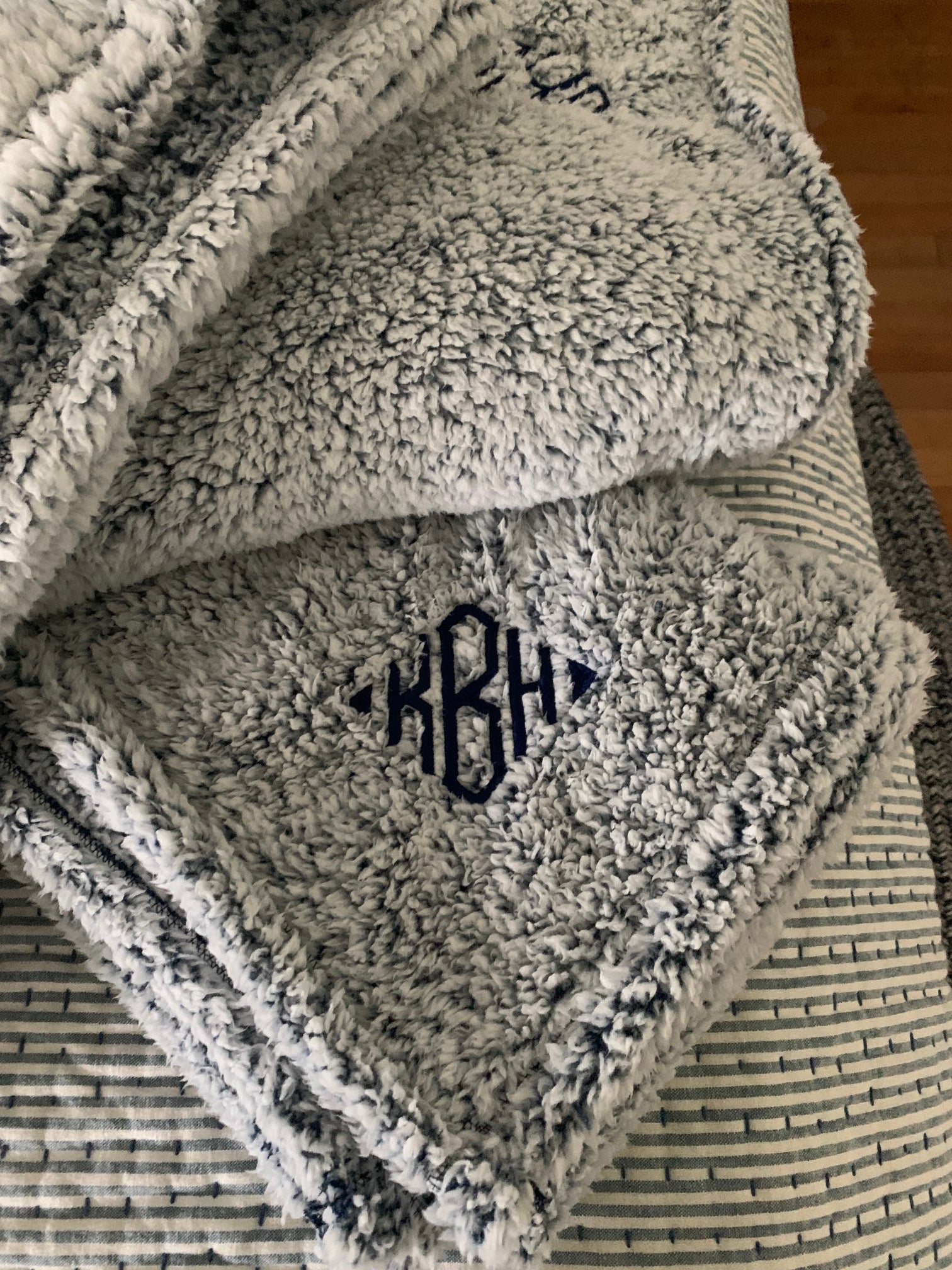 Monogrammed Sherpa Plush Blanket Sherpa Throw