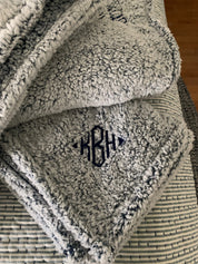 Monogrammed Sherpa Plush Blanket Sherpa Throw