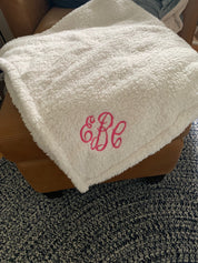Monogrammed Sherpa Plush Blanket Sherpa Throw
