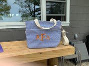 Lunch for Two Cooler Embroidered Striped Cooler