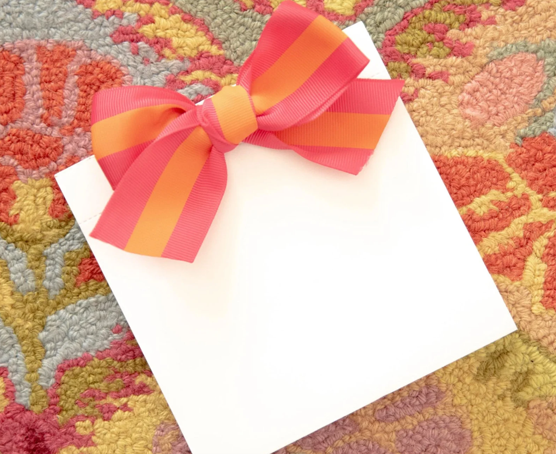 Notepad with Striped Ribbon Designs