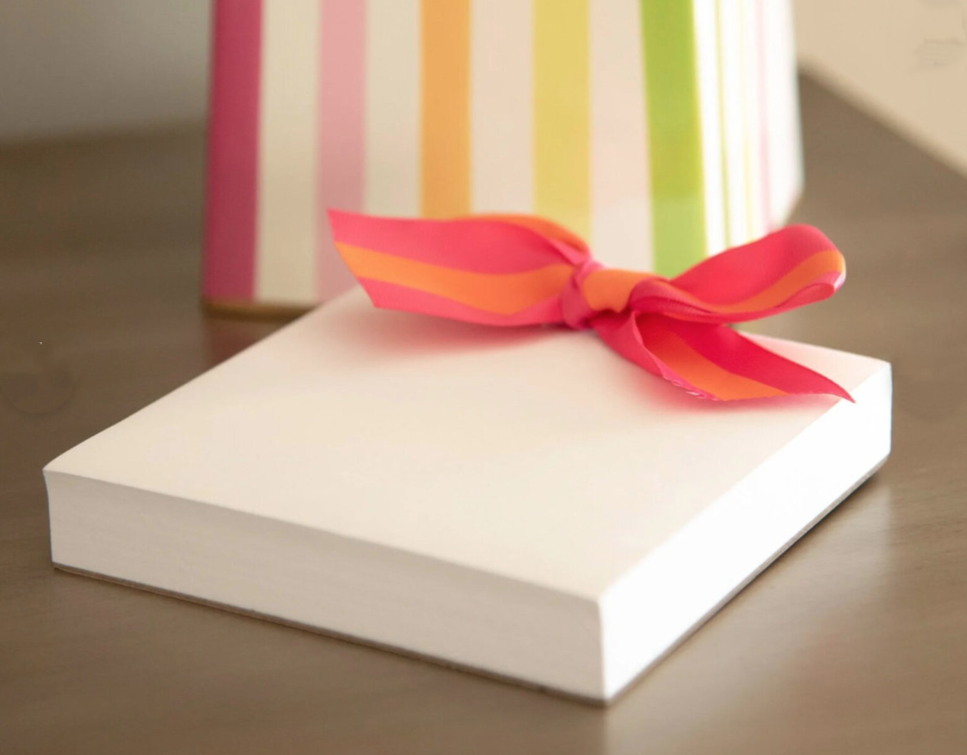 Notepad with Striped Ribbon Designs