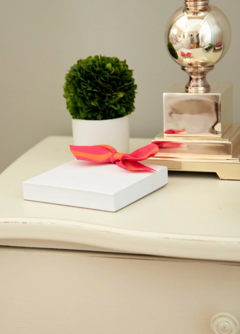 Notepad with Striped Ribbon Designs