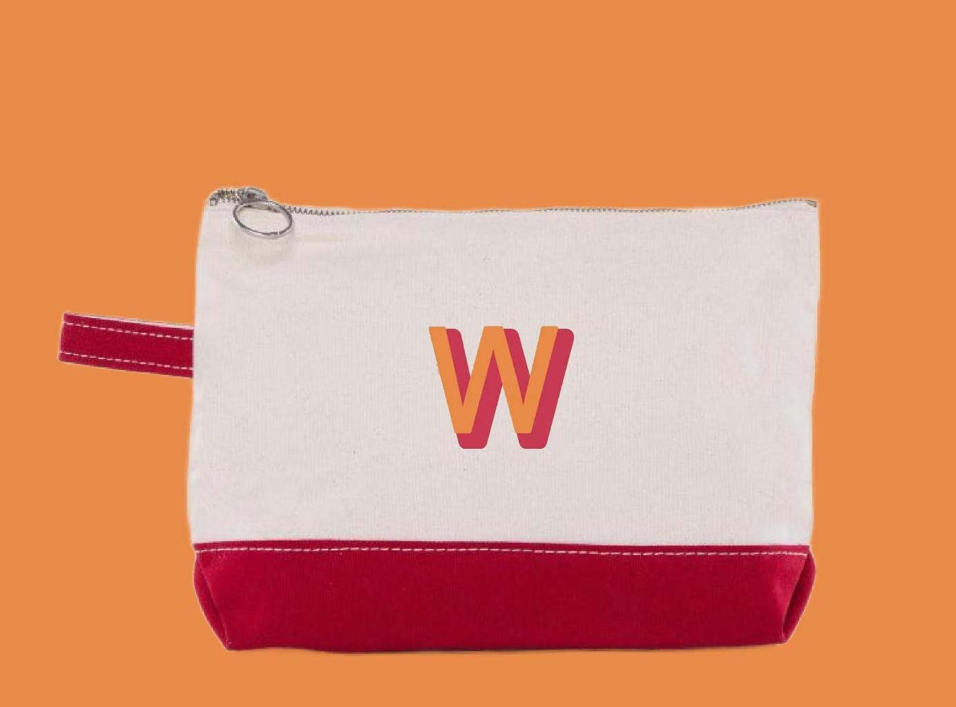 Makeup Bag with Shadow Block Initial