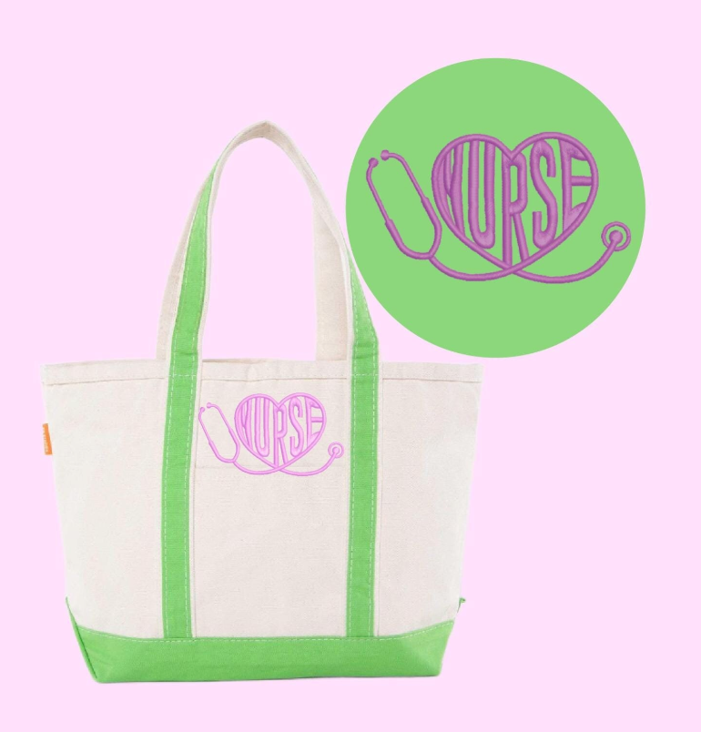 Nurse & Heart Design Totes