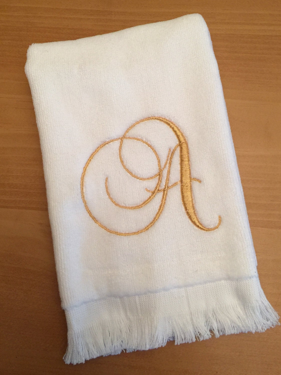 Embroidered Single Initial Guest Towels