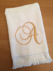 Embroidered Single Initial Guest Towels