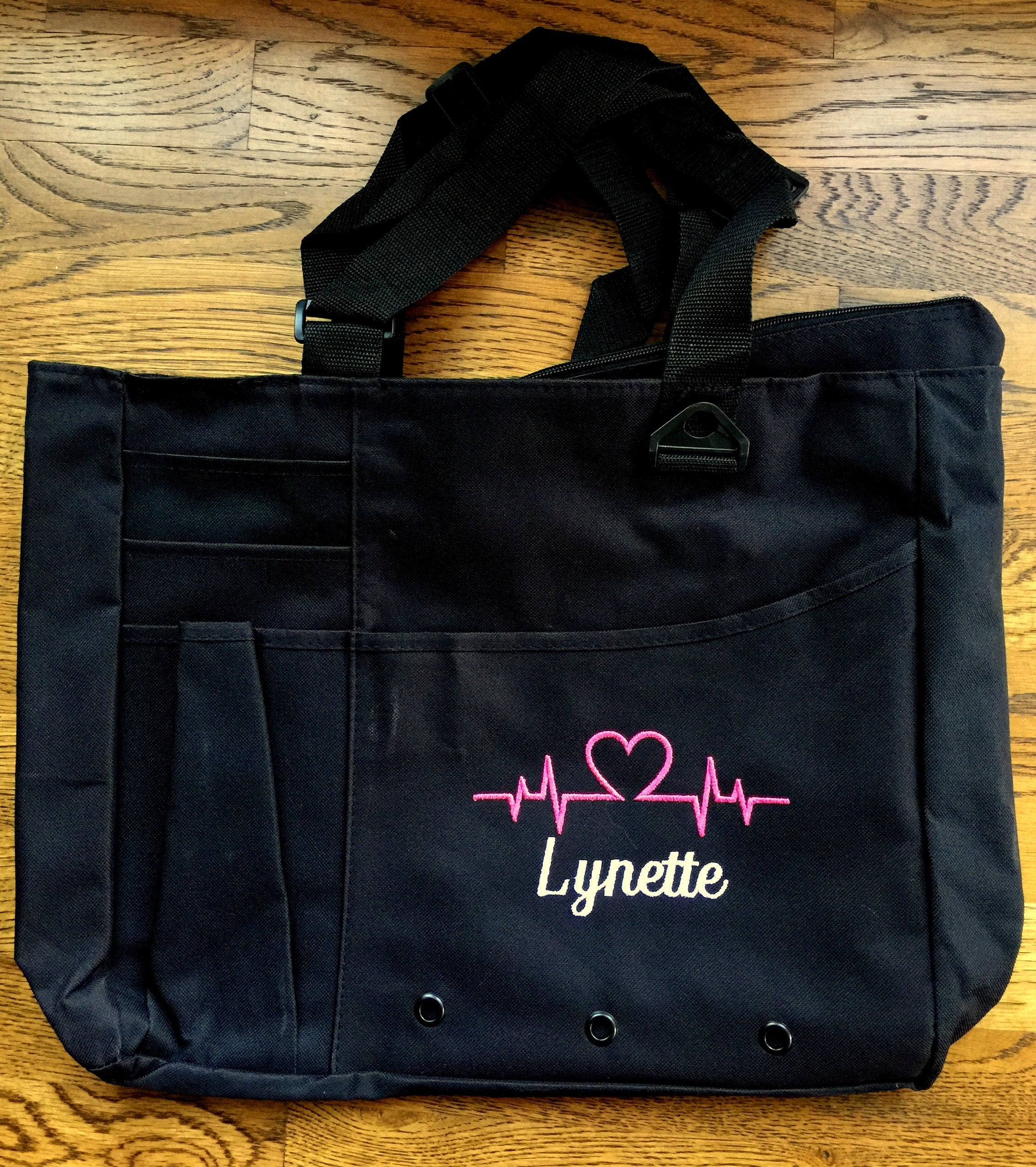 Personalized Nurse Heartbeat Tote Bag