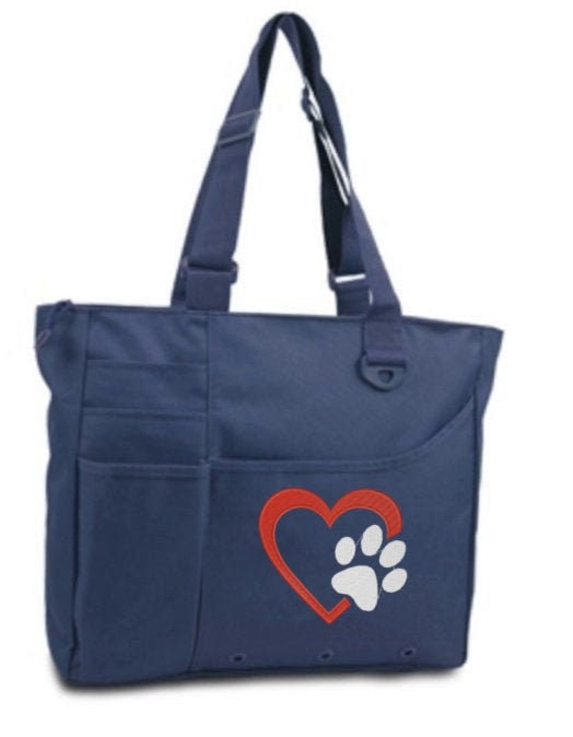 Heart with Paw Design Dog Tote