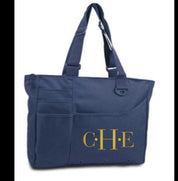 Monogrammed Book Bag with Dots