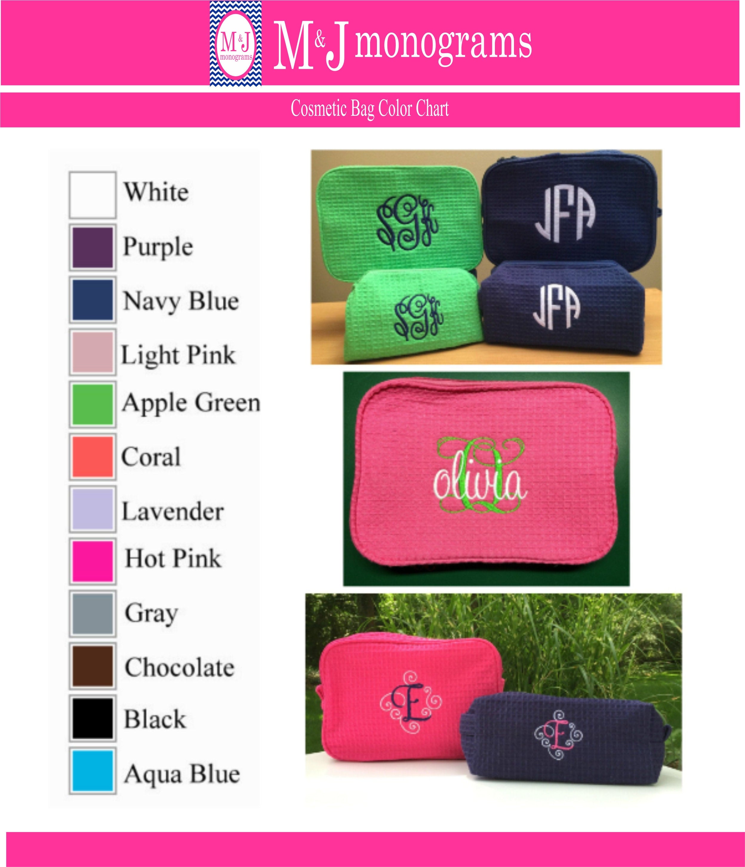 CLOSEOUT - Small Monogrammed Cosmetic Bag