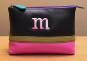 CLOSEOUT - Leather ColorBlock Cosmetic Case