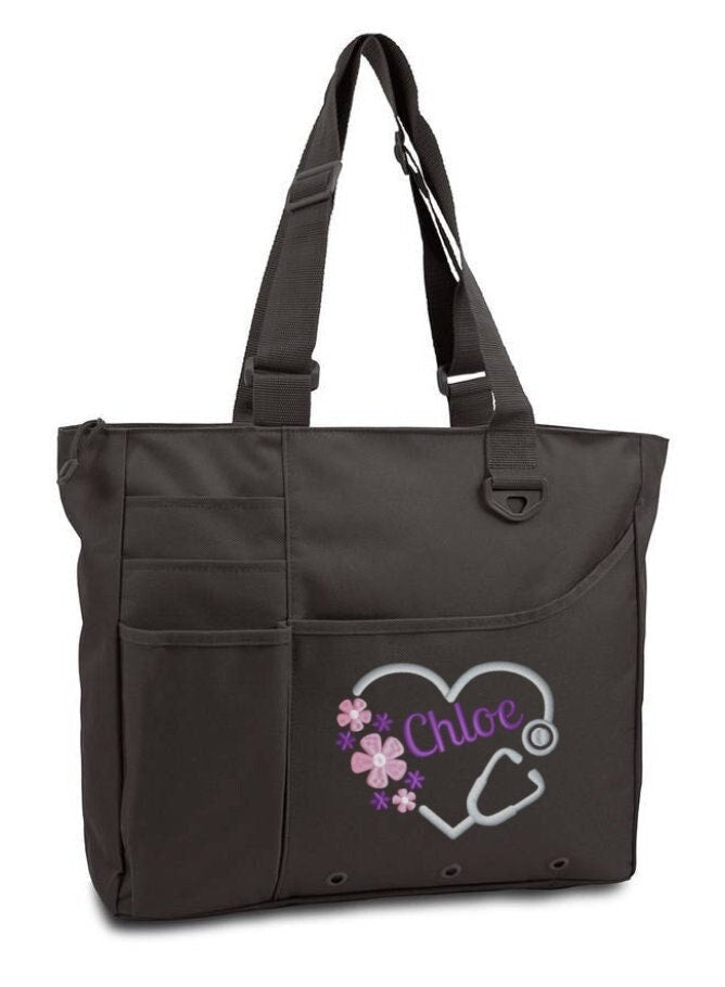 Personalized Nurse Work Bag - Pretty Work Tote