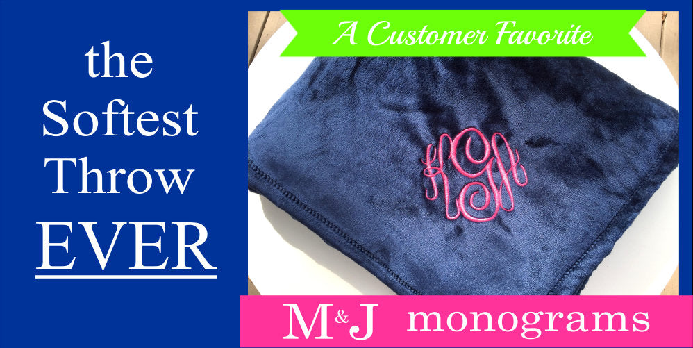 CLOSEOUT-Monogrammed Throw