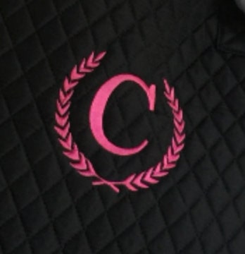 Quilted Monogrammed Luggage with Wreath Design