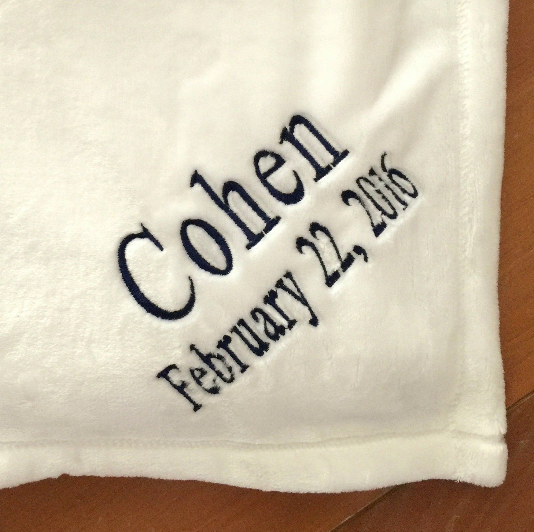 Baby Blanket with Name and Date