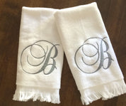 Embroidered Single Initial Guest Towels