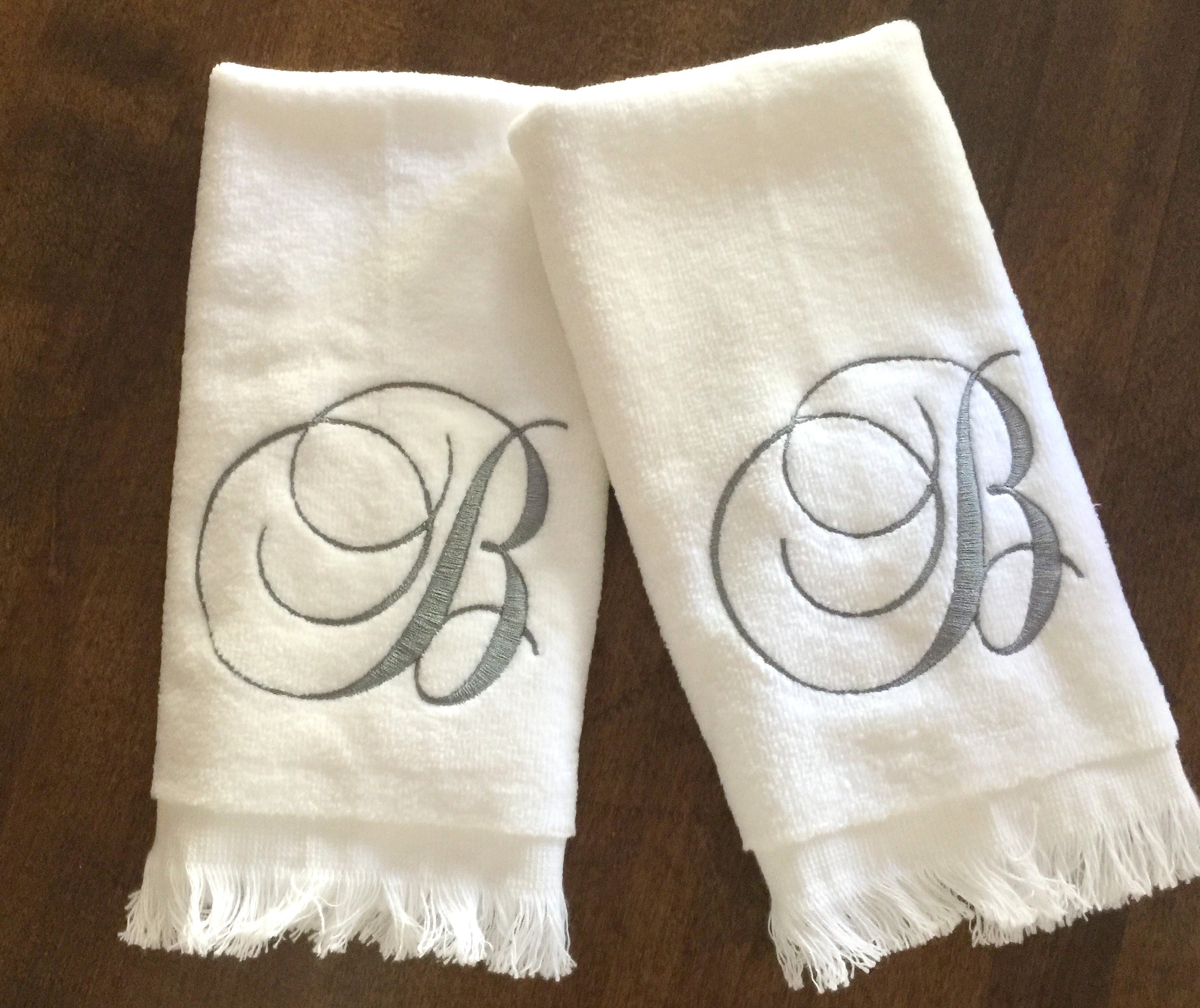 Embroidered Single Initial Guest Towels