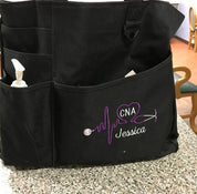 Monogrammed Nurse Work Tote Bag