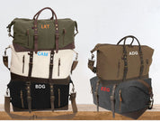 Canvas duffle bag with Initials