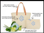 Leather and Linen Tote Bag