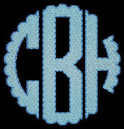 Linen and Leather Tote - Scallop Monogrammed Girlfriend Gift