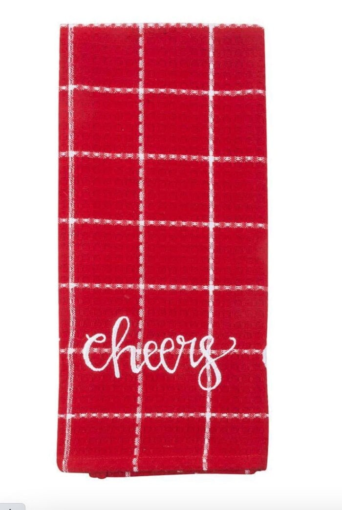 CLOSEOUT- Embroidered  Holiday Dish Towel - Tea Towel