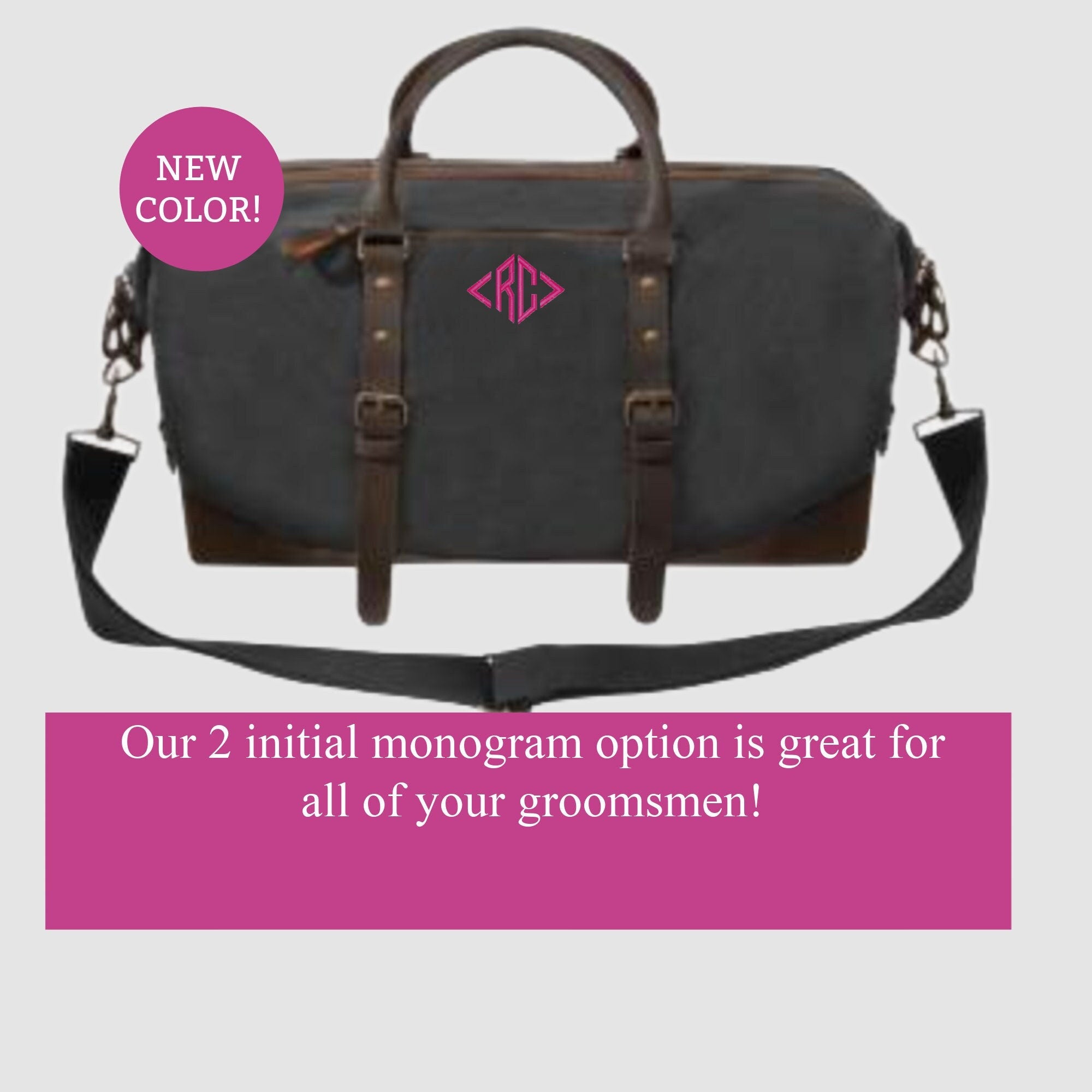 Canvas duffle bag with Initials