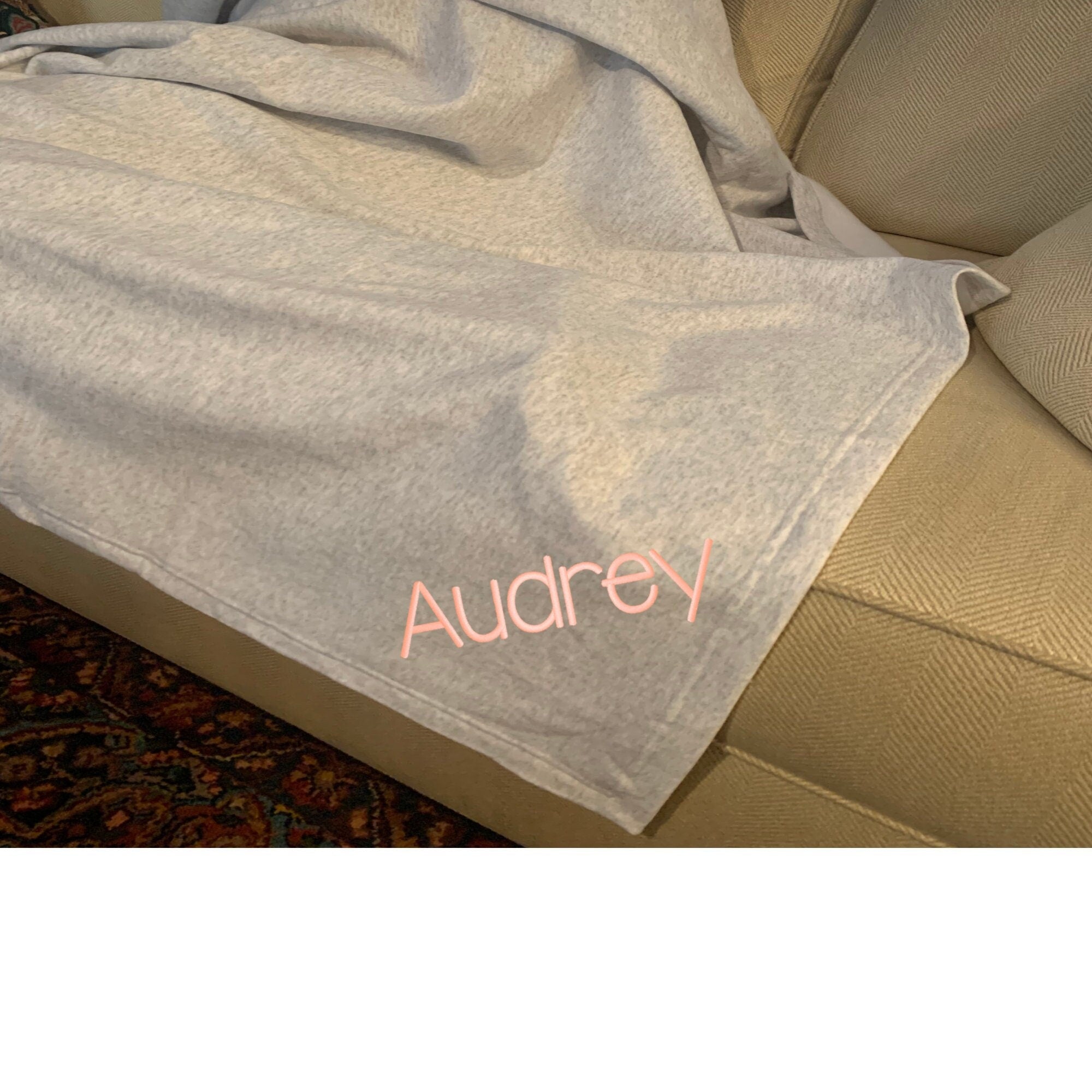 Personalized Sweatshirt Throw with Name