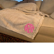 Monogrammed Sherpa Plush Blanket Sherpa Throw