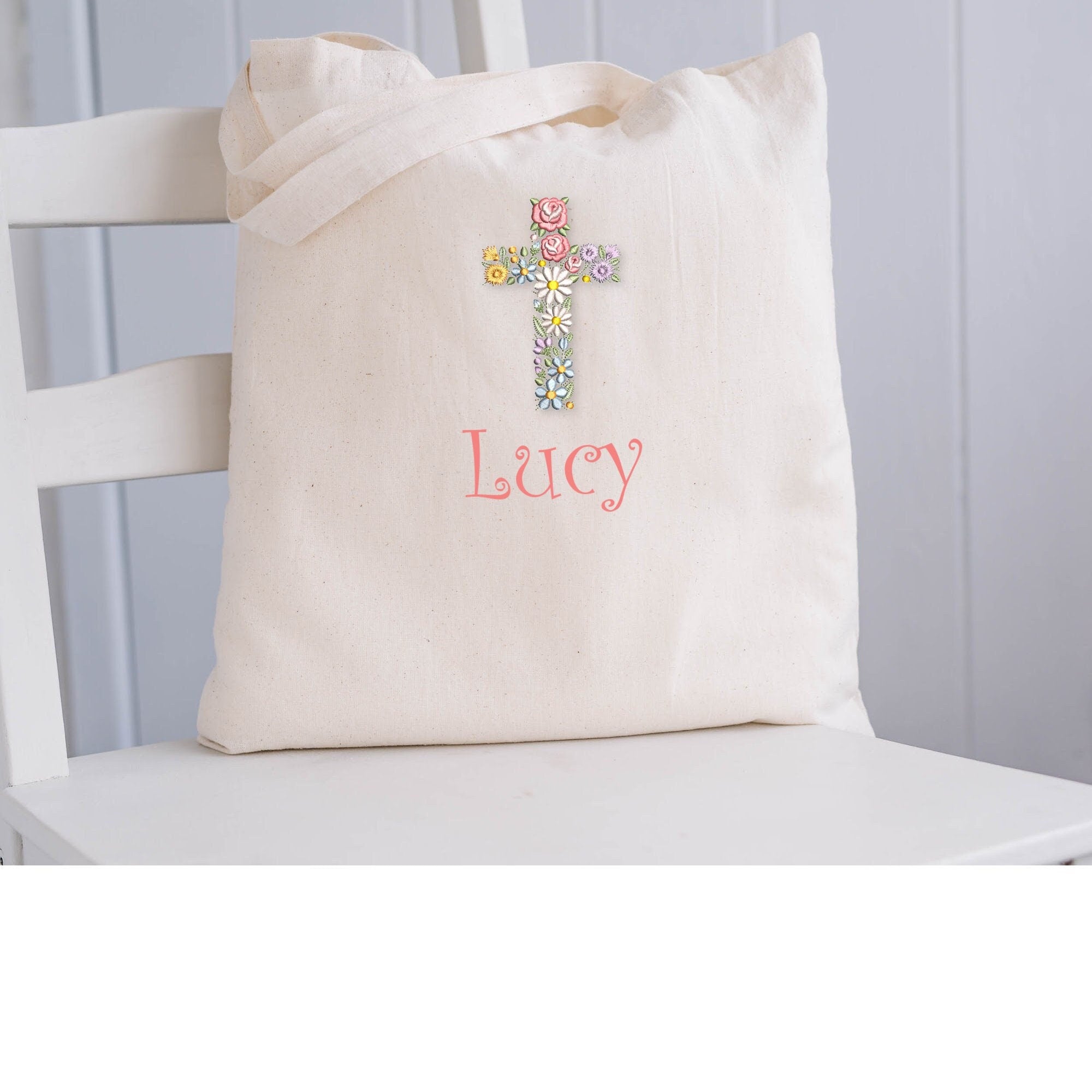 Personalized Cross CCD Church Bible Tote Bag