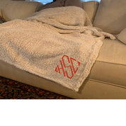Monogrammed Sherpa Plush Blanket Sherpa Throw