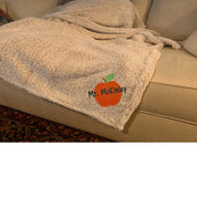 Apple Sherpa Throw Blanket - Teacher Gift