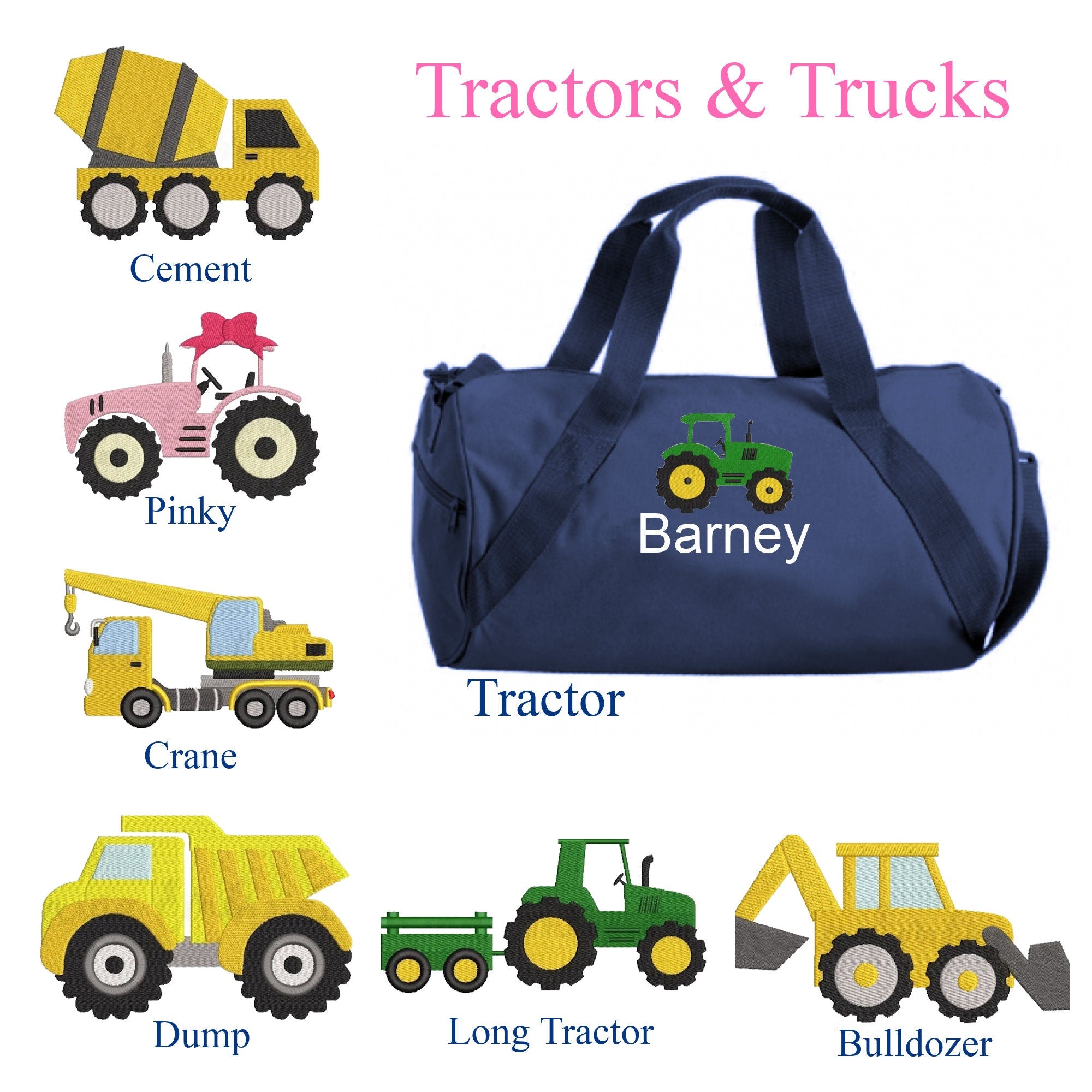 Personalized Tractor Overnight Bag