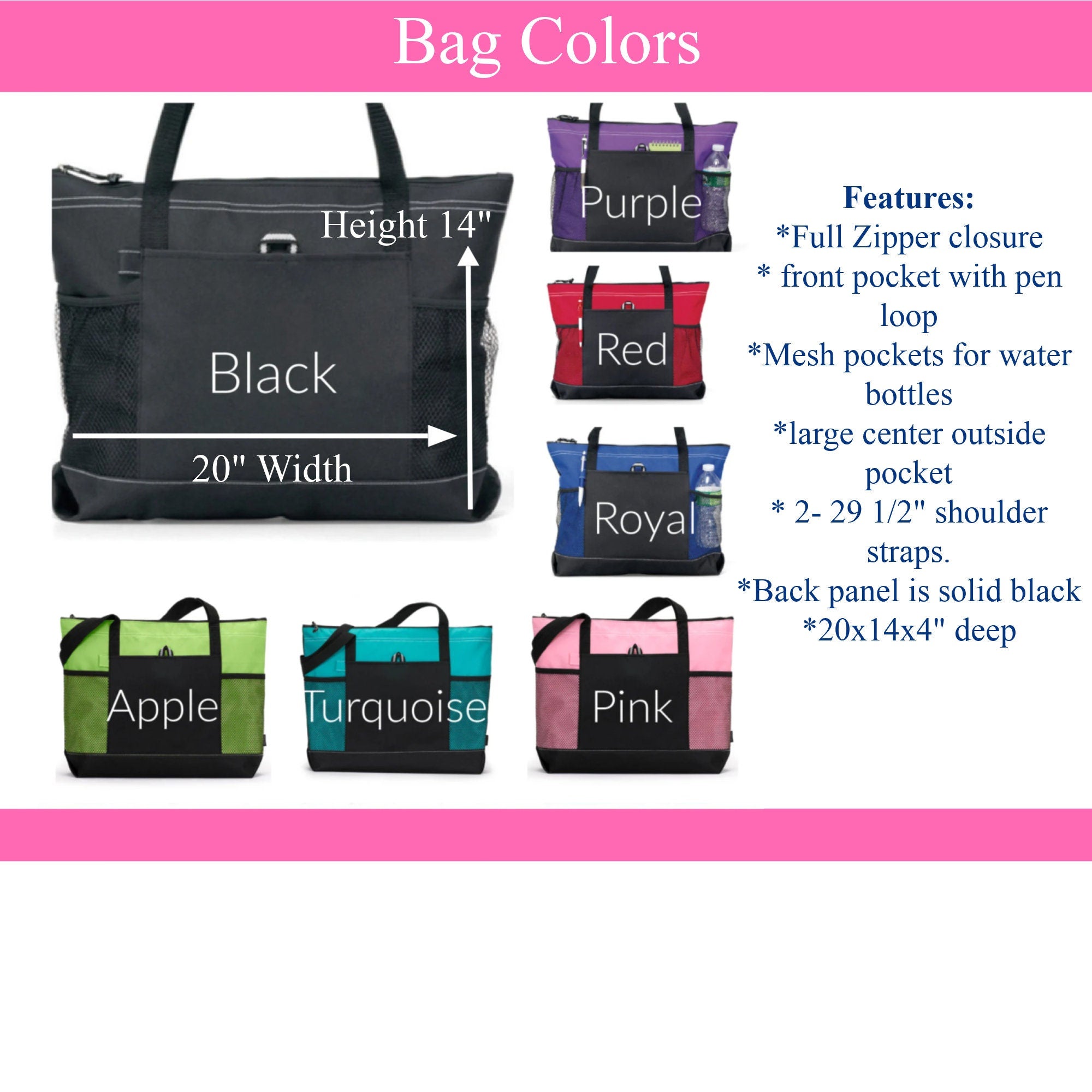 Bridesmaid Gift Bags, Teacher Tote