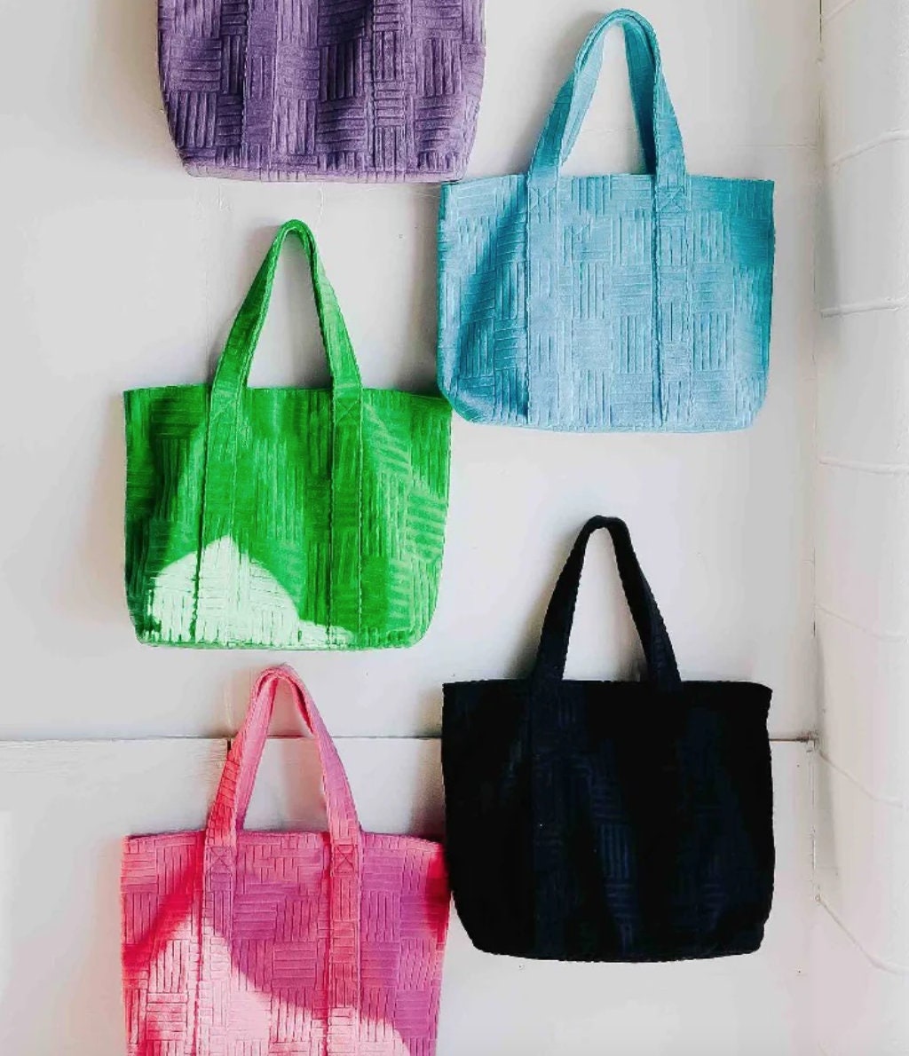 CLOSEOUT - Terry Cloth Tote and Pouch Beach  Set