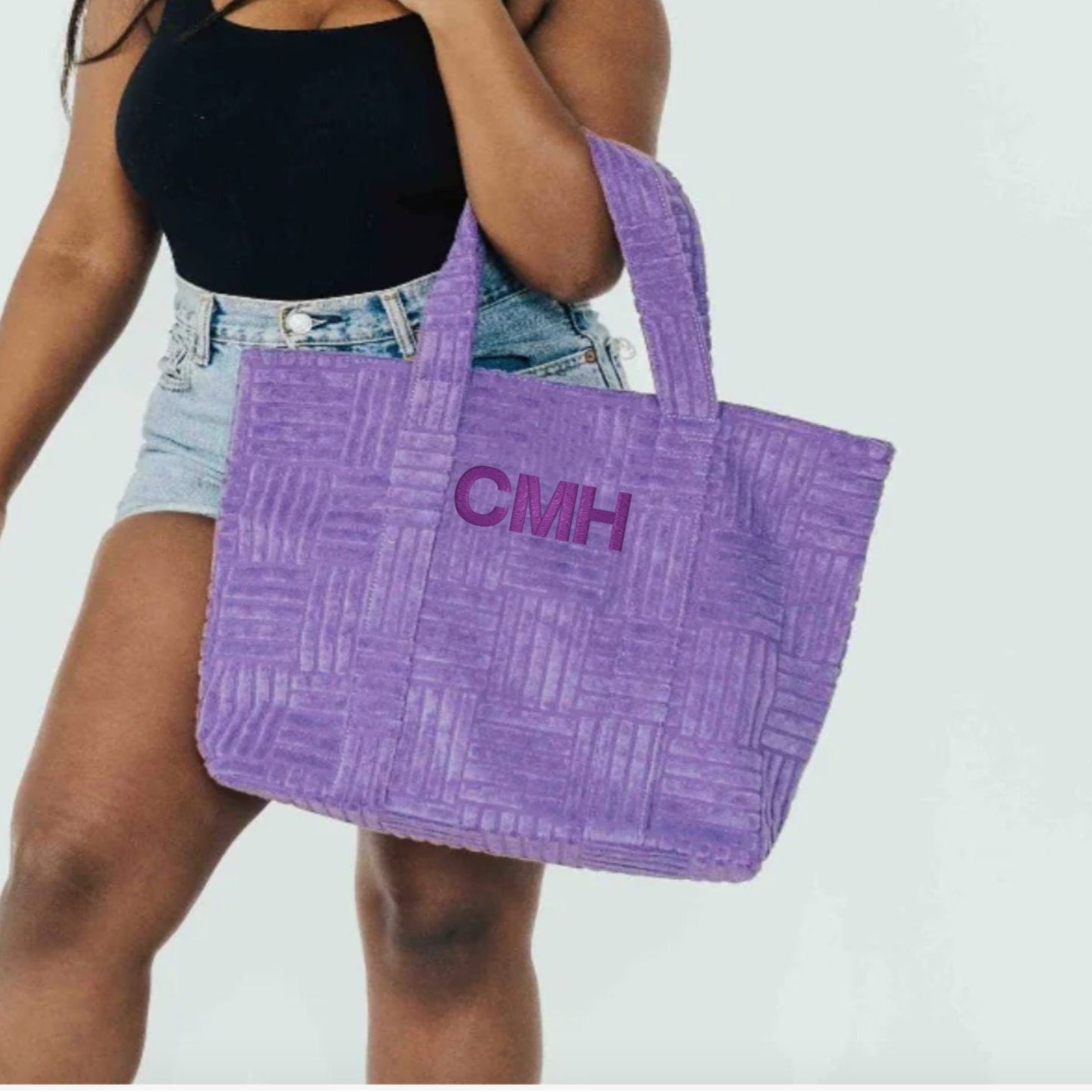 CLOSEOUT - Terry Cloth Tote and Pouch Beach  Set