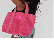 CLOSEOUT - Terry Cloth Tote and Pouch Beach  Set