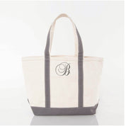 Single Letter Personalized Canvas Tote Bag, Canvas Tote with Handles