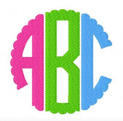 Scallop Design Monogrammed Tote Bag