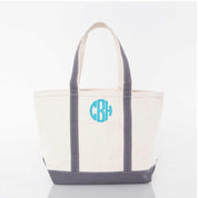 Scallop Design Monogrammed Tote Bag