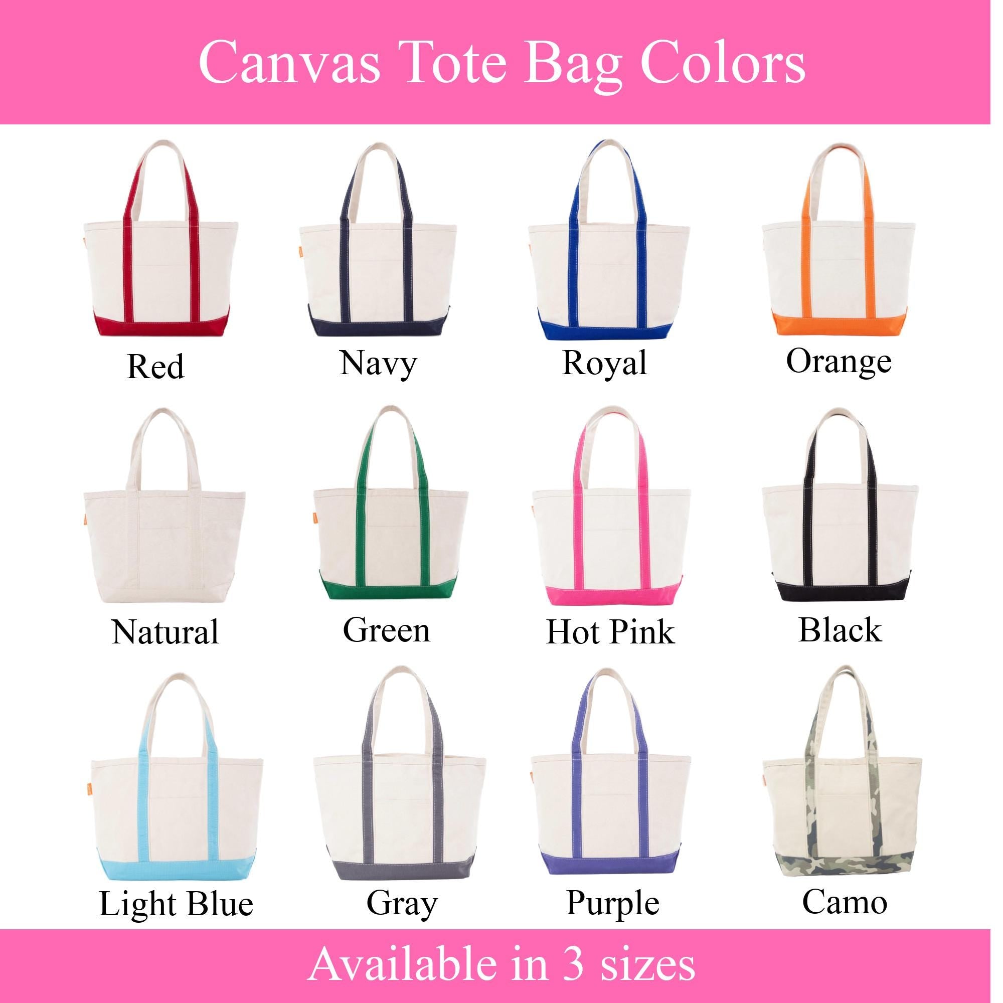 Single Letter Personalized Canvas Tote Bag, Canvas Tote with Handles