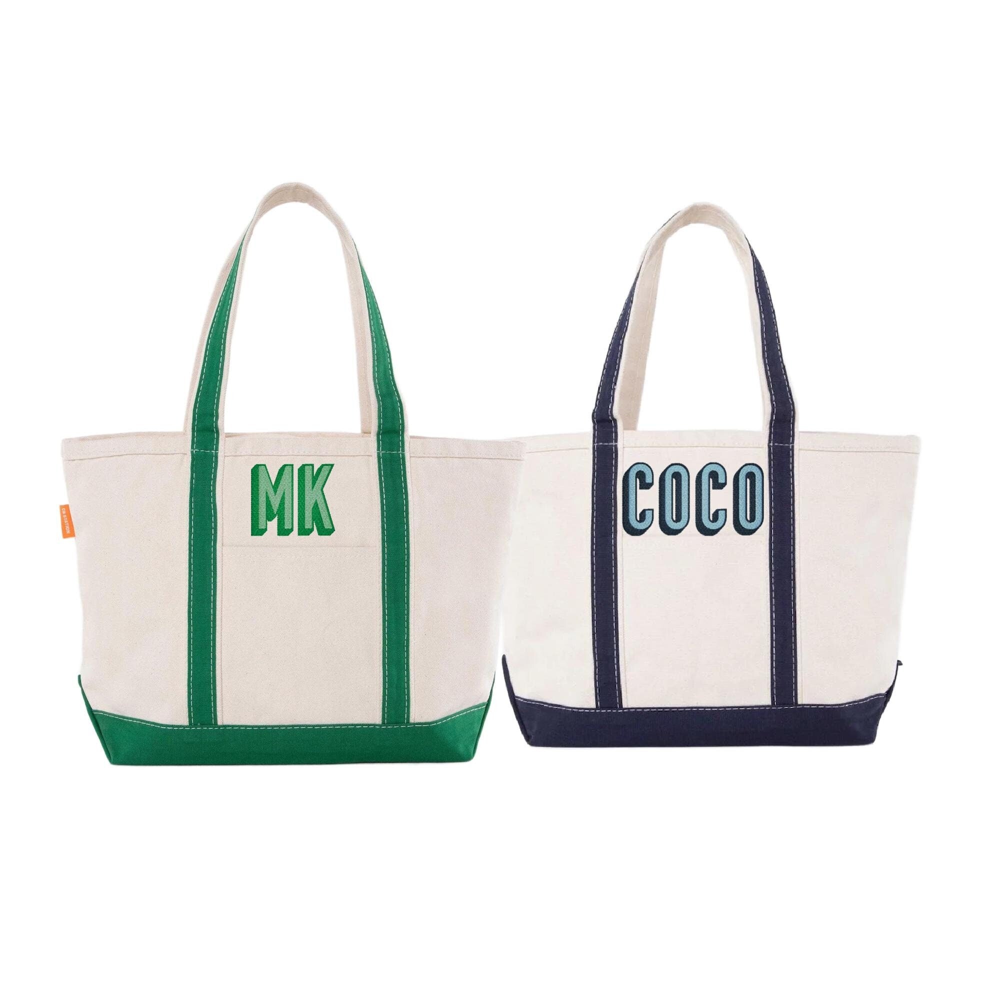 Embroidered Shadow Design Canvas Tote