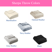 Apple Sherpa Throw Blanket - Teacher Gift